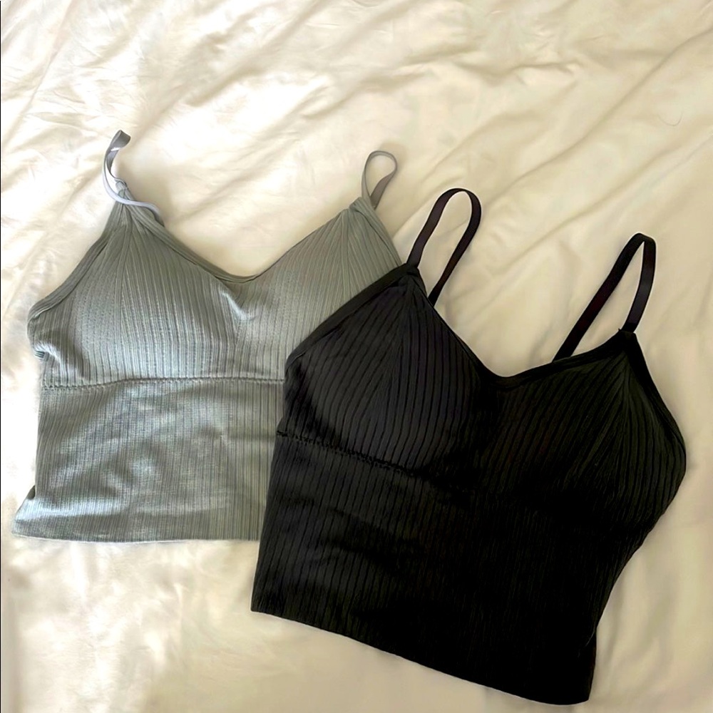 2 ribbed spaghetti strap tank tops